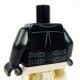 Lego Accessoires Minifig Torse - Veste en cuir noir avec maillot rayé & boucle de ceinture (Noir) (La Petite Brique)