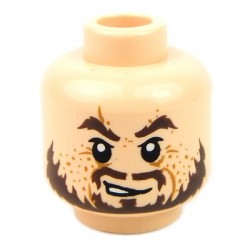 Light Flesh Minifig, Head Ragged Brown Beard