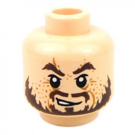 Light Flesh Minifig, Head Ragged Brown Beard