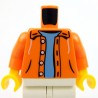 Lego Accessoires Minifig Torse - veste à capuche (Orange), pull bleu clair (La Petite Brique)