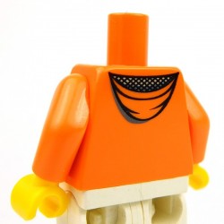 Lego Accessoires Minifig Torse - veste à capuche (Orange), pull bleu clair (La Petite Brique)