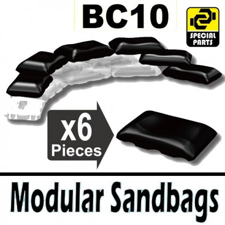 Lego Accessoires Minifig Si-Dan Toys 6 Sacs de sable BC10 (Noir) (La Petite Brique)