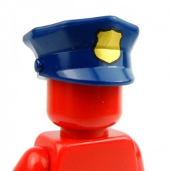 Dark Blue Police Hat with Gold Badge