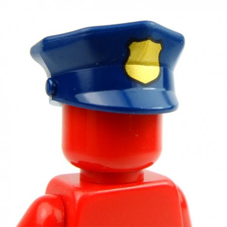 Lego Accessoires Minifig Casquette avec insigne de Police (Dark Blue)﻿ (La Petite Brique)